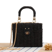box straw beach bag, view 2 - MRSLM