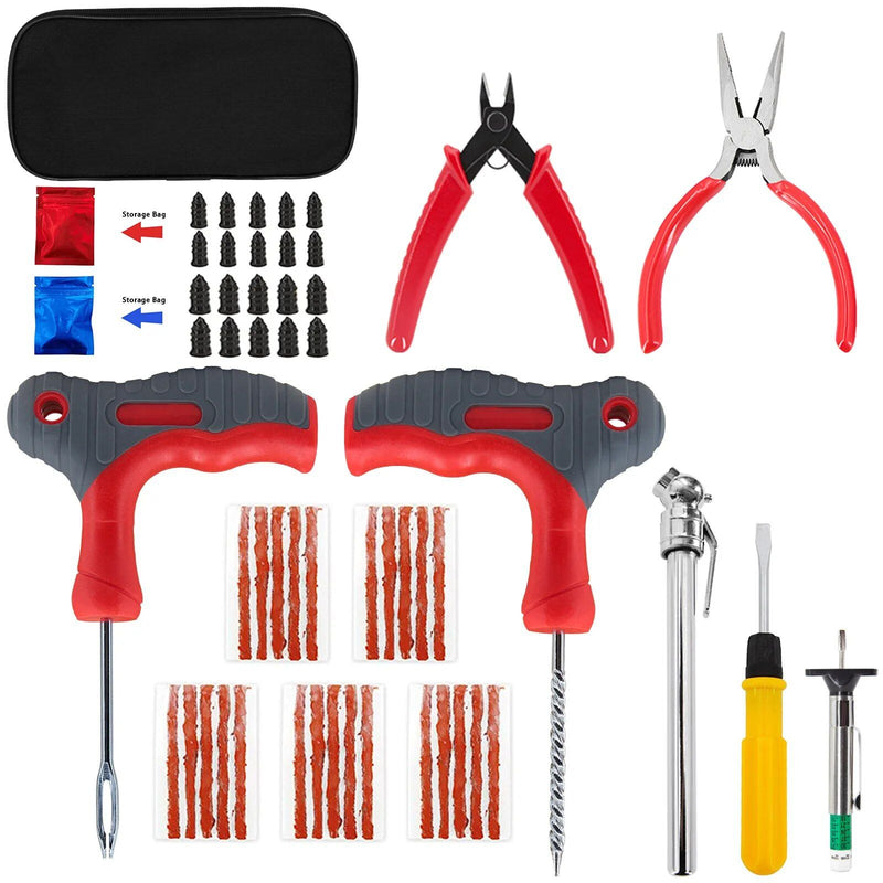 Car tire repair and emergency tool set, view 2 - MRSLM