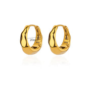 round gold stainless steel earrings, view 2 - MRSLM