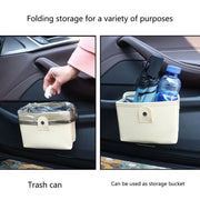 leather car trash bag with organizer, view 8 - MRSLM