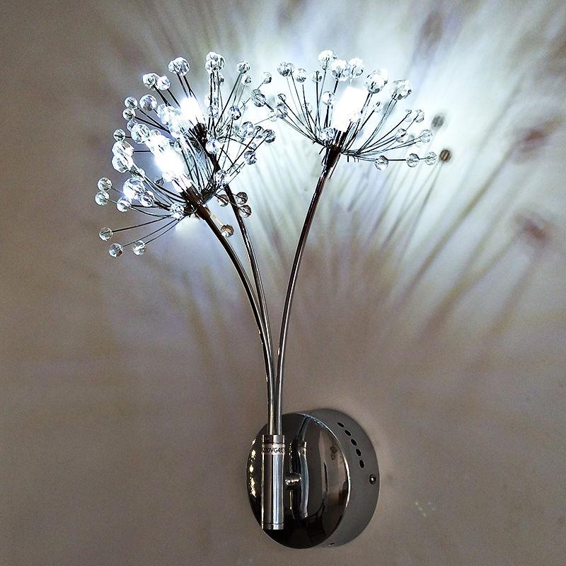 modern crystal dandelion flower wall lamp - MRSLM