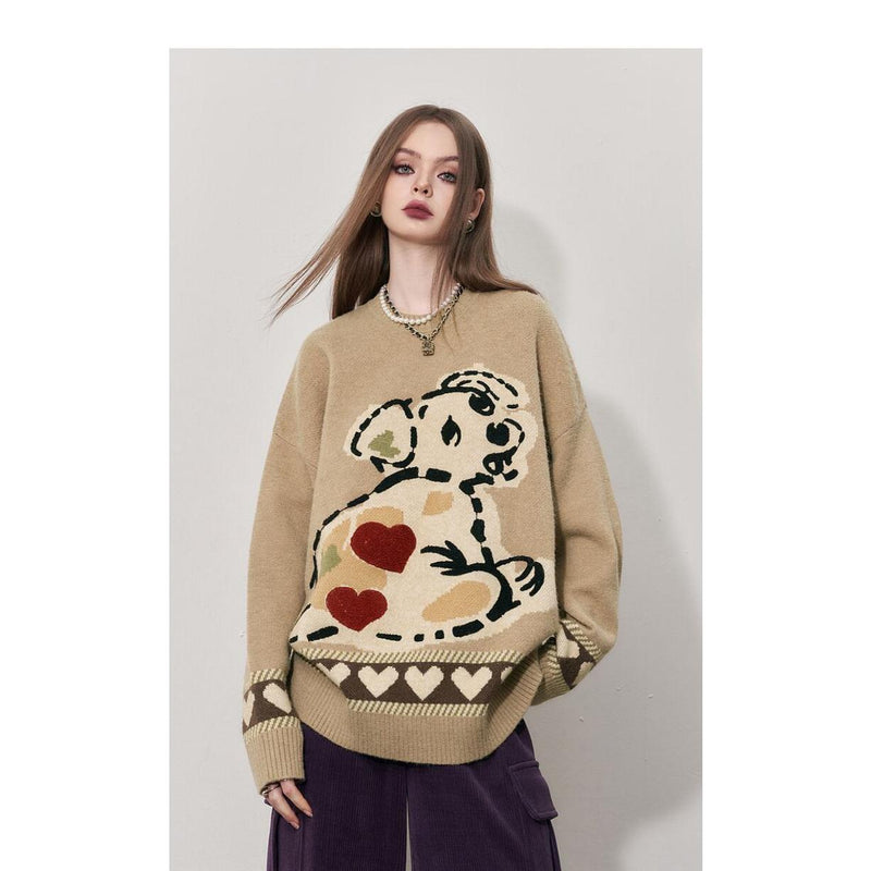 kawaii dog pullover sweater, view 6 - MRSLM