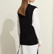 minimalist wool knitted vest, view 5 - MRSLM