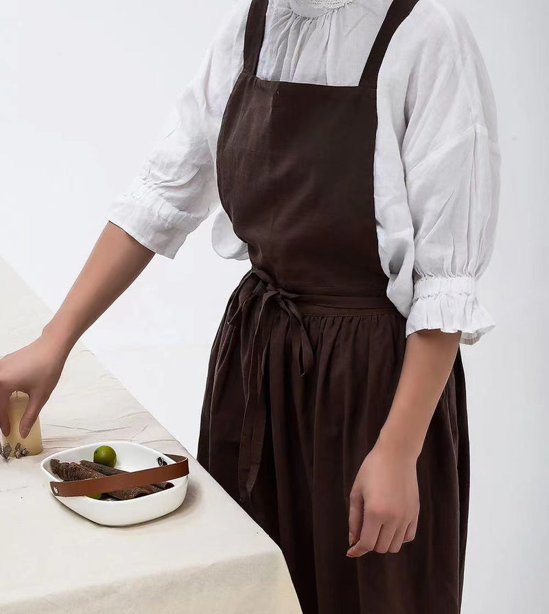 Solid cotton kitchen apron, view 4 - MRSLM