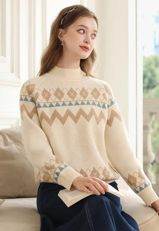 women's loose knit pullover sweater, view 2 - MRSLM