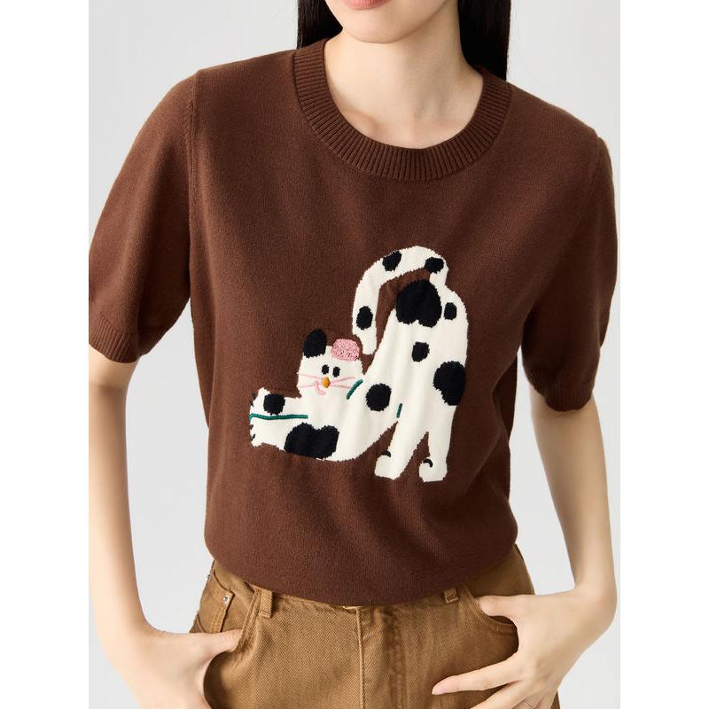 pet embroidered cartoon t-shirt, view 3 - MRSLM