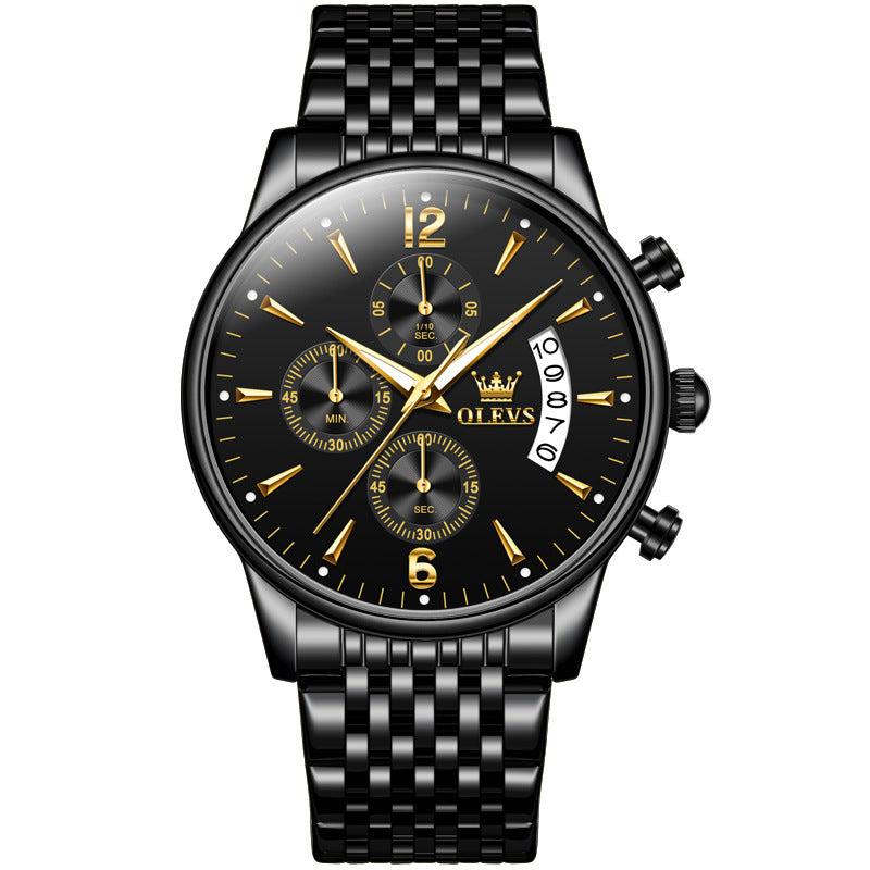 men's steel band quartz watch, view 4 - MRSLM