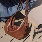 leather crossbody hobo bag, view 6 - MRSLM