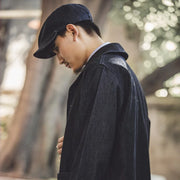 oversized denim newsboy cap, view 4 - MRSLM
