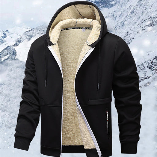 Men's sherpa lined zip-up hoodie jacket - MRSLM