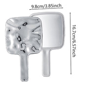 retro handheld makeup mirror, view 3 - MRSLM