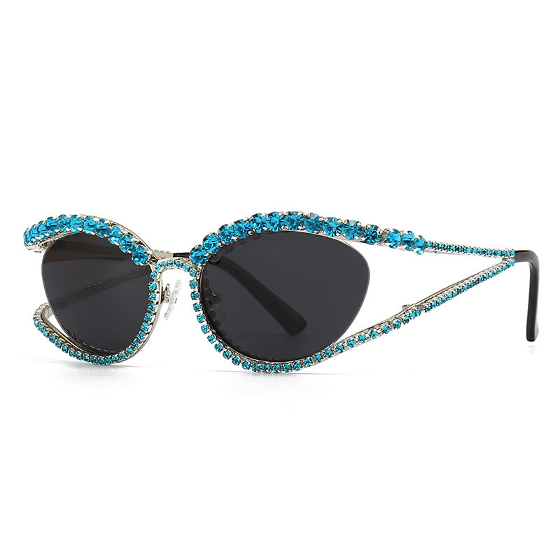 cat eye diamond sunglasses, view 6 - MRSLM