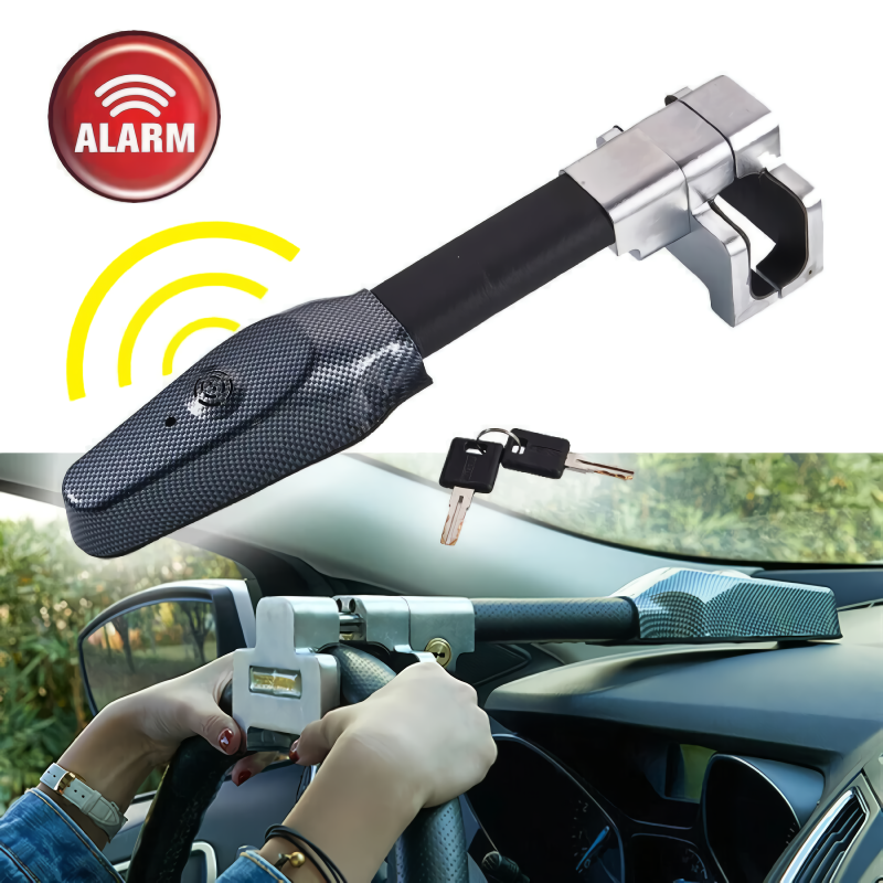 anti-theft steering wheel lock with alarm, view 3 - MRSLM