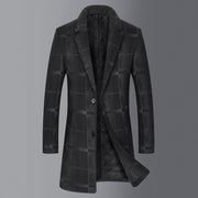 Men's mid-length slim woolen coat, view 5 - MRSLM