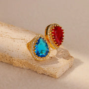 water drop zircon ring, view 3 - MRSLM