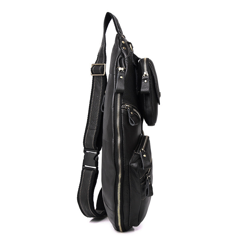 Retro cowhide messenger bag, view 3 - MRSLM
