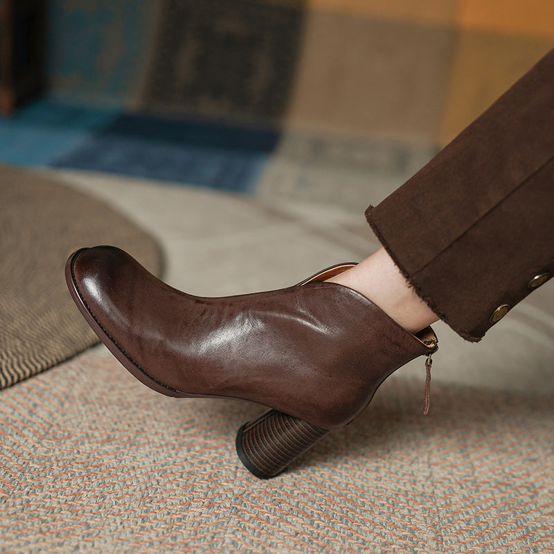 women's cowhide ankle boots, view 6 - MRSLM