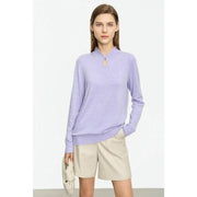 U-collar long sleeve pullover, view 3 - MRSLM