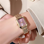 square watch with gold alloy strap, view 7 - MRSLM