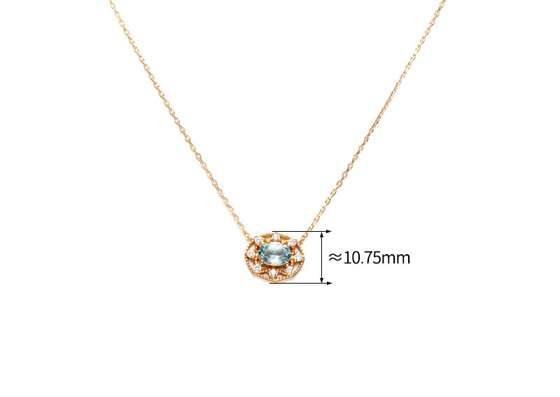 Natural Citrine Necklace Sky Blue Topaz