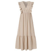 Casual lace pleated sleeveless women's dress, view 4 - MRSLM