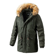 men's detachable hooded washed winter coat, view 4 - MRSLM