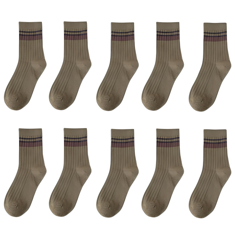 10 Pair Men's Striped Cotton Socks