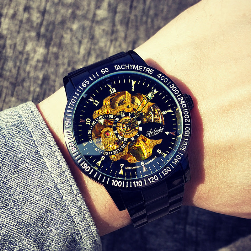men's automatic hollow mechanical watch, view 10 - MRSLM