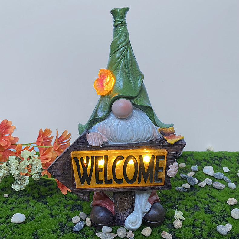 solar resin garden statue lamp, view 3 - MRSLM