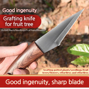 solid wood handle grafting knife, view 3 - MRSLM