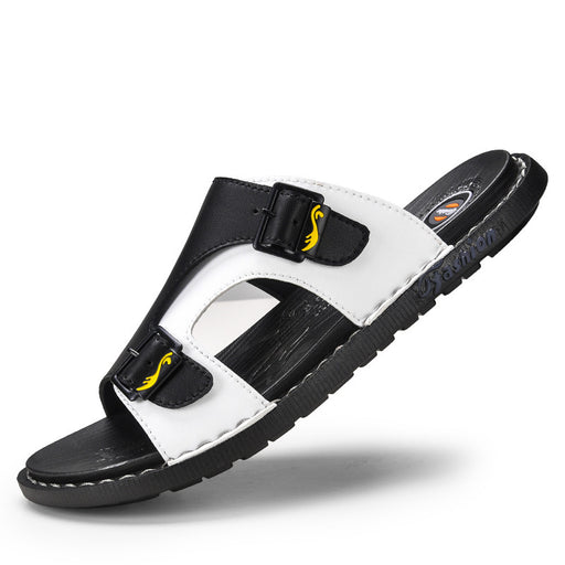 men's casual leather flip flops - MRSLM