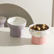 ceramic cat and dog water bowl, view 10 - MRSLM