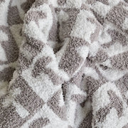 Checkerboard plaid knitted throw blanket, view 13 - MRSLM