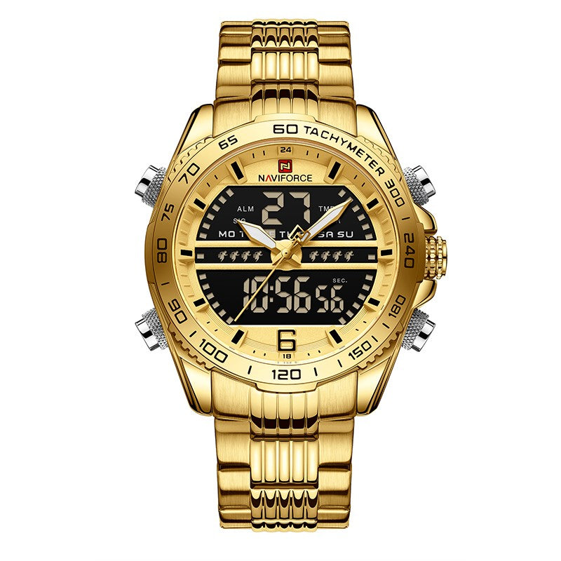 men's multifunction stainless steel watch, view 7 - MRSLM