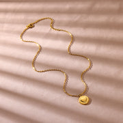 gold heart pendant necklace, view 7 - MRSLM