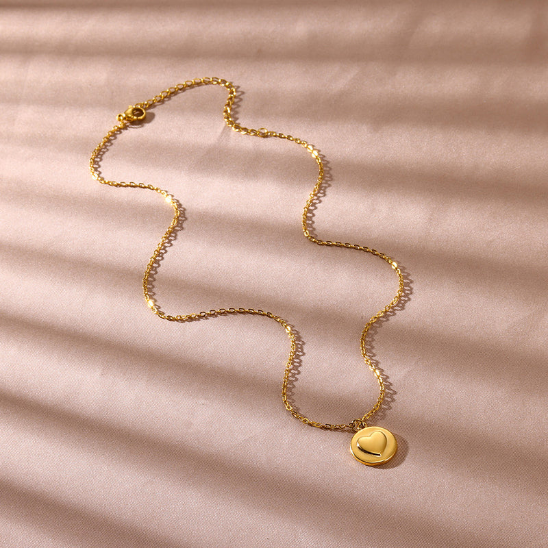 gold heart pendant necklace, view 7 - MRSLM