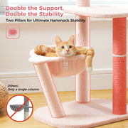 pink flamingo multi-level cat tree, view 7 - MRSLM