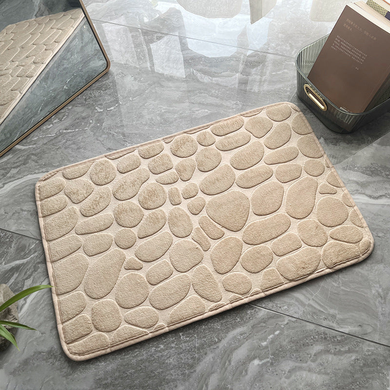 embossed cobblestone memory foam bath mat, view 2 - MRSLM