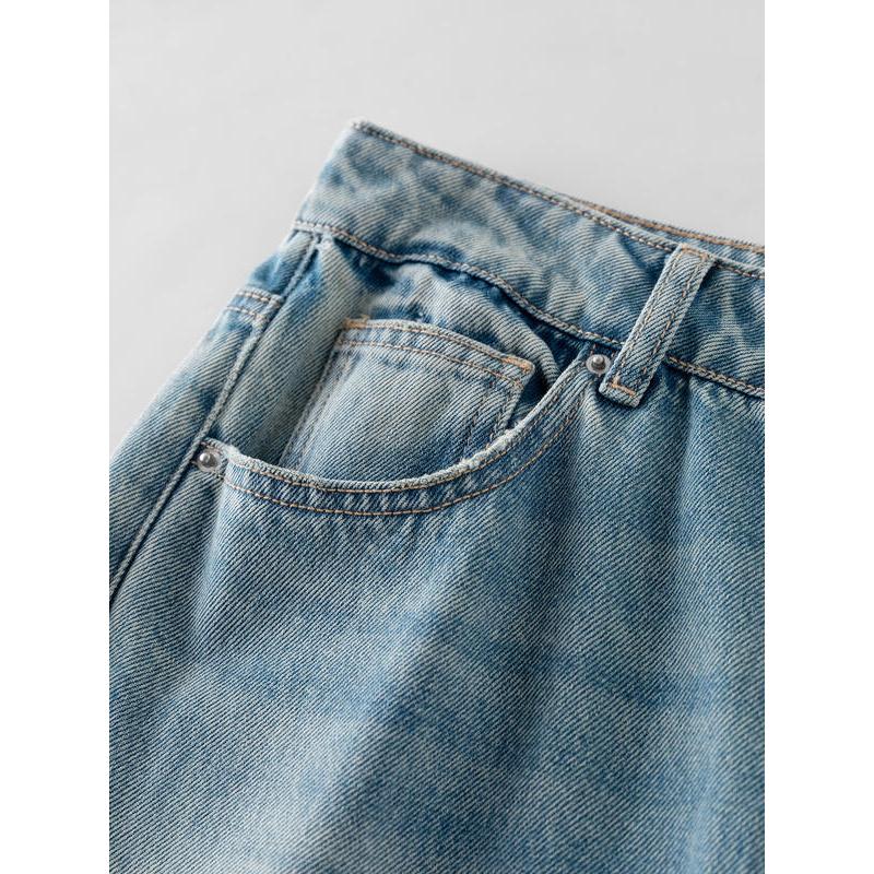 women's two-tone high waist wide leg jeans, view 7 - MRSLM