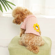 cozy knitted floral dog sweater, view 7 - MRSLM