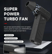 handheld turbo fan with led light, view 3 - MRSLM