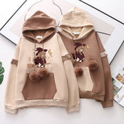 loose hooded jacket with cute print - MRSLM