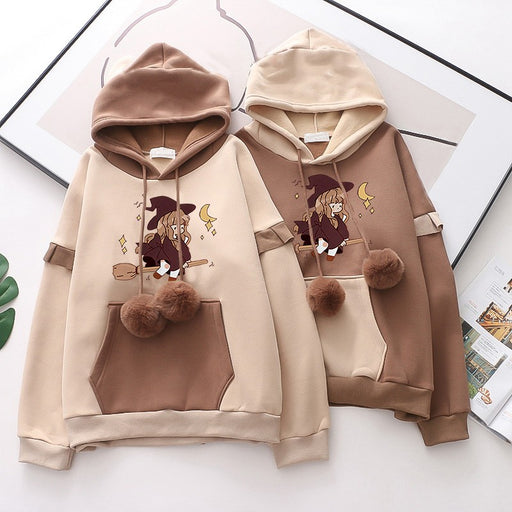 loose hooded jacket with cute print - MRSLM