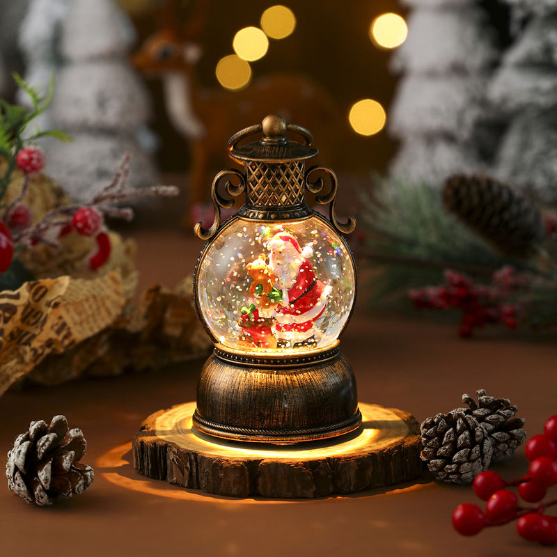 Musical light-up Christmas snow globe lantern - MRSLM