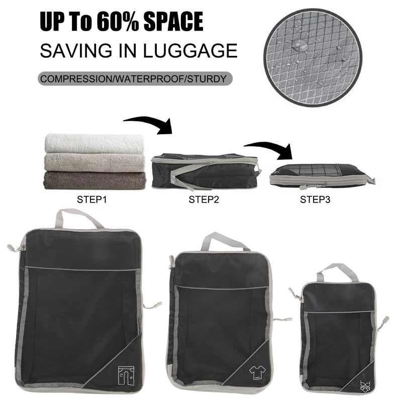travel packing cubes set, view 5 - MRSLM