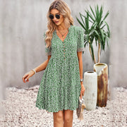 Floral short sleeve dress, view 6 - MRSLM