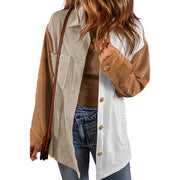 Women's color-block corduroy shirt jacket, view 9 - MRSLM