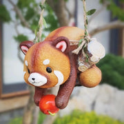 Resin raccoon statue climbing rope, view 4 - MRSLM