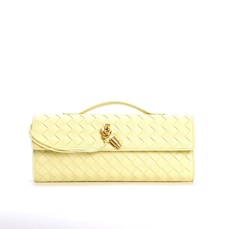 woven leather crossbody clutch bag, view 21 - MRSLM