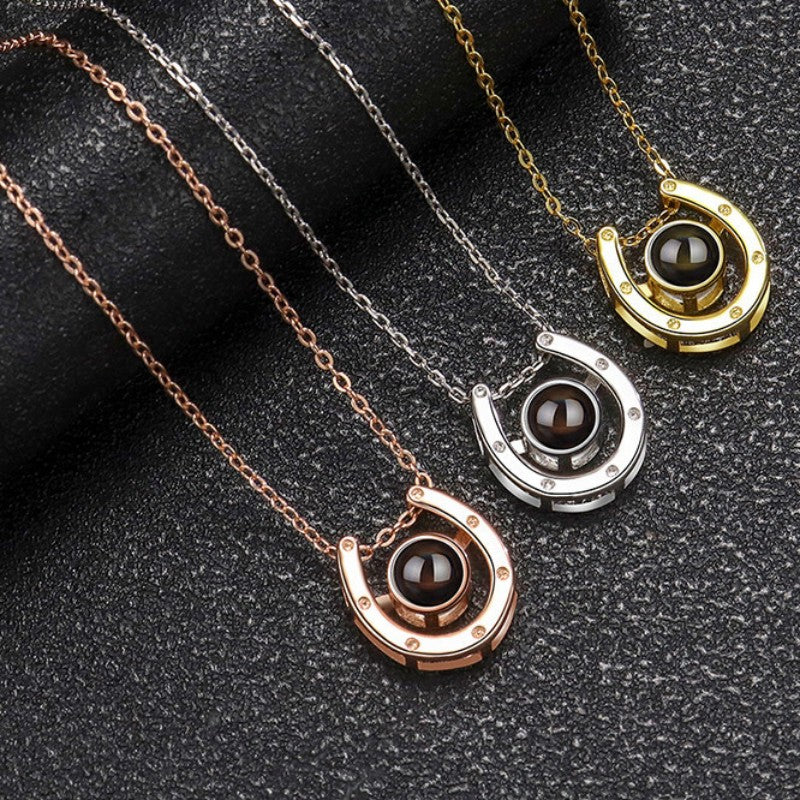 s925 silver horseshoe necklace - MRSLM